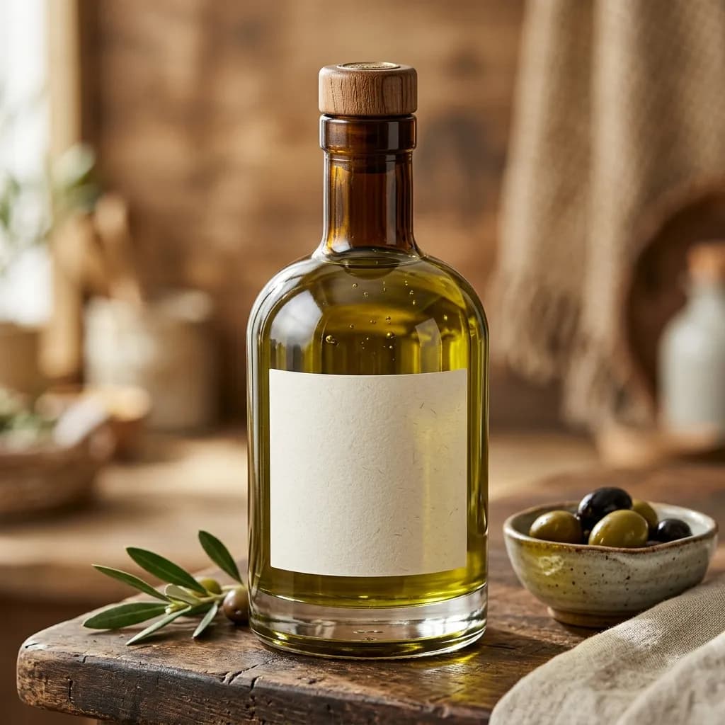 Luxury olive oil bottle mockup